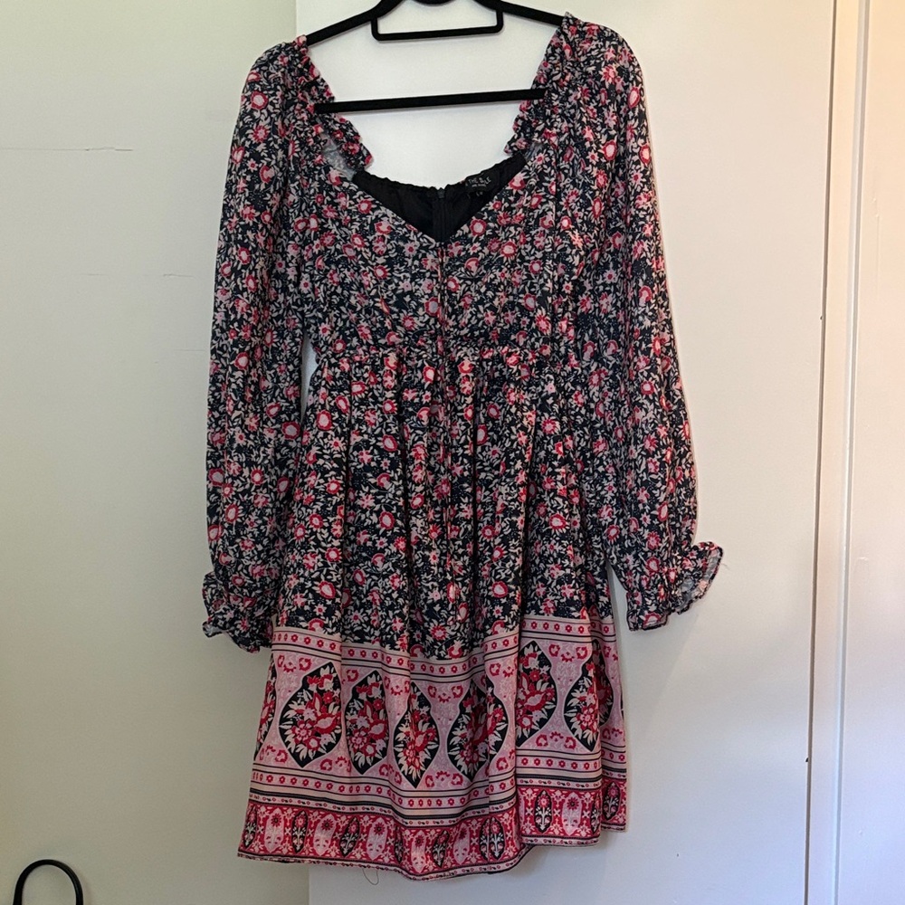 Floral Black and Pink paisley Women's Dress by In The Style